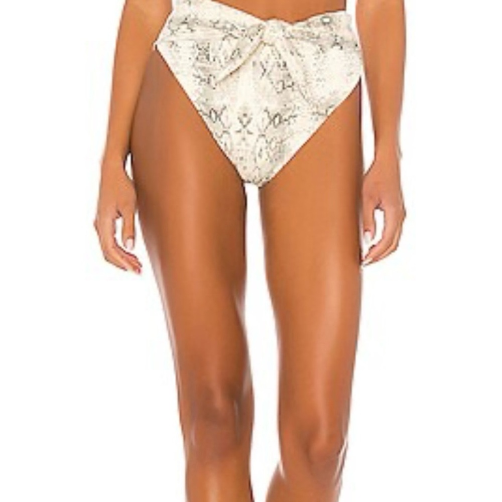 Montce Paula Tie Up Bikini Bottom - Snake Rib